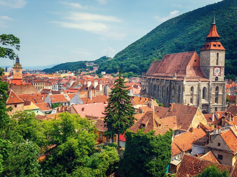 Brașov old town with the Black Church