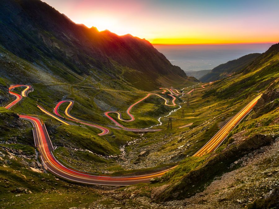Transfăgărășan-Hochstraße, die bei Albota beginnt